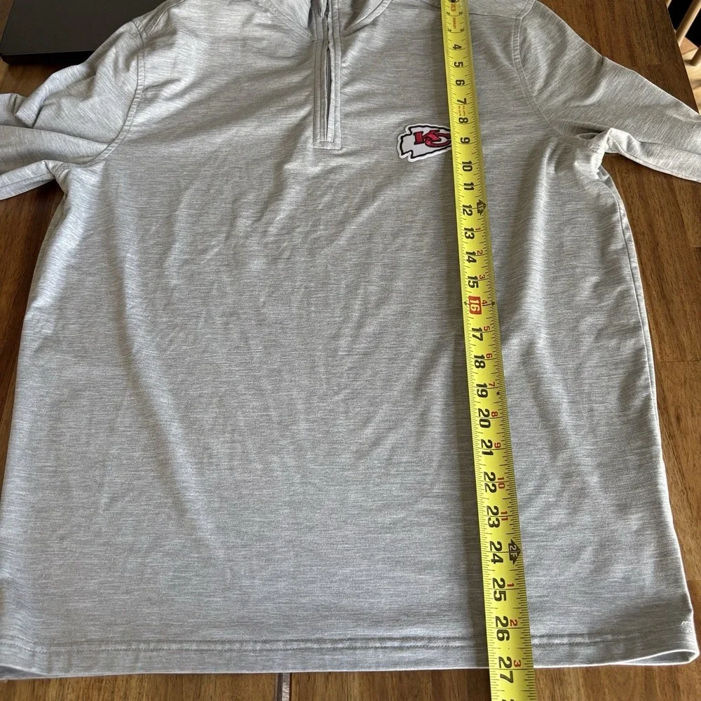 Kansas City Chiefs Antigua‎ 1/4 Zip Pullover Shirt Gray Men's M Gym Athleisure